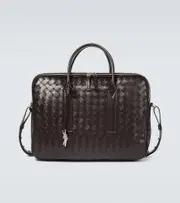 [Bottega Veneta] Bottega Veneta Getaway Intrecciato leather briefcase