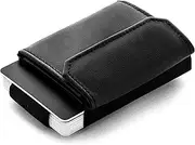 [Jaimie Jacobs] Minimalistic Wallet Nano Boy Pocket Slim Wallet for Minimalists Credit Card Holder with Coin Pocket for Men and Women (Vegan Black)