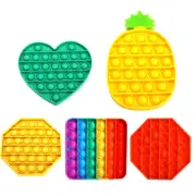 Push Pop Bubble It Silicone Sensory Fidget Stress Relief Rainbow Popper Toys