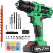 Cordless Drill Set, 3/8 Drill Handheld Screwdriver Kit with 18+1 Torque Setti...