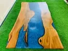 Blue Epoxy Table, Dining Table, Resin Coffee Table, River Table, Epoxy Table Top