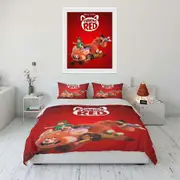 v1774 Bed Sheets Turning Red Print Soft Bedding Set Duvet Cover Duvet Cover Pillowcases Adult and Children Bedding Set Luxury 3-Piece Bedding Set (1