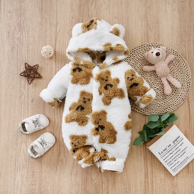 Baby Clothes Cartoon Cute Teddy Bear Plush Comfortable And Soft 0-18 Boys And Gi