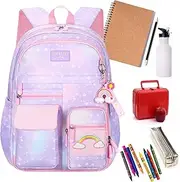 [Generic] Backpack for Girls - Large Capacity Girls Rainbow Bookbags - Cute Rainbow Back Pack School Backpacks for Kids Bookbag for Elementary School Middle School