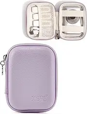 [Linpr] Digital Camera Case Compatible with CAMKORY/for Kodak PIXPRO/for Lecran/for VAHOIALD/for Canon IXUS 285 HS, Small Travel Cameras Storage Holder for Accessories SD Card, Purple, Simple