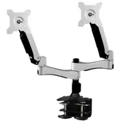 Up to 24" Dual Arm Tilt Swivel 2 LCD Screen Monitor VESA Mount Desk Clamp Base