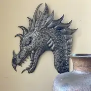 Wall Hanging Dragon, Mythical Handmade Metal Dragons, Gargoyles Sculpture Wall