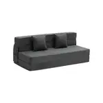 VEVOR Folding Sofa Bed 3-in-1 Foldable Couch Bed with 2 Pillows Dark Grey Queen