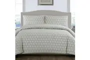 Geometric Pattern Printed Quilt Cover Set Silver Crosses by Artex