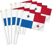 10 PCS Panama Handheld Small Flag, Panamanians Hand held Mini Decor Decoration Banner