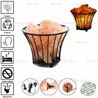 Vase Shape Himalayan Pink Salt Lamp Crystal Iron Basket Healing Ionizing UK Plug