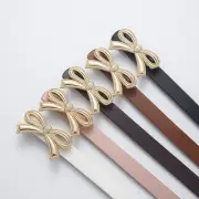 Luxury Design Metal Bowknot Slide Buckle Belt Women Trendy Waistband
