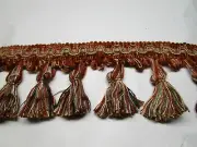 6 yards Tassel Fringe 3" BRICK-RED/RUST/BLACK/BEIGE Drapery Fabric Trim WIN40