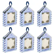 6x Miki Snowflake Shimmer Bath Bomb Bathtub Fizzy Soap Blueberry Scent 65g White