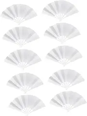 LOPUNER 10pcs Blank DIY Graffiti Fans Portable Paper Painting Handheld Fans for Adults for Stage Decoration Creative Crafts