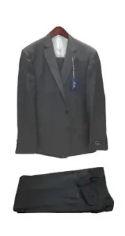 Ralph Luren Men's NOTT31RZD939 Wool Natural Stretch Suit Silver Grey 40Short 32W
