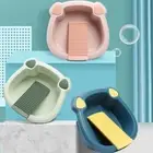 Scrub Board Hand Wash Board Plastic Wash Tub Washing Clothes Bucket Travel
