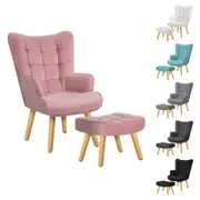 ALFORDSON Featherston Armchair Velvet Pink