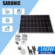 12V 160W Solar Panel Kit Mono Fixed Caravan Camping Portable Battery Charger