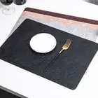 PU Leather Dining Table Place Mats Anti Slip Coaster Placemats Household