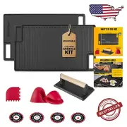 Complete 16.75" Griddle Set: Cast Iron Grill, Press & Accessories for All Cooks