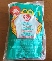 1999 New McDonalds Happy Meal Ty Plush Wee Beanie Animal #1 Freckles The Leopard