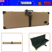 Tourbon Shotgun Hard Case Gun Storage Box Safety Locking Canvas Leather in Green