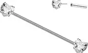 [VERAMI] 14G Surgical Steel Push In Industrial Barbell Cartilage Earring High-quality Heart CZ Industrial Barbell Cartilage Earring Body Piercing Jewelry for Women Mens
