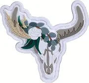 [Saspatch] Flowering Cow Skull - Parody PVC Morale Patch | Hook & Loop Backing