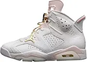 [Nike] Women's Jordan 6 Retro Gold Hoops White/Metallic Gold (DH9696 100) - 7.5