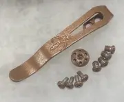 Copper Titanium Pocket Clip w/Stainless Screws For Kershaw 2038 Iridium Knife