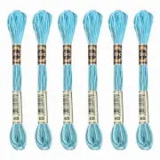 6 Skeins Embroidery Floss, Polyester Embroidery Threads Deep Blue