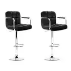 Artiss Set of 2/4 Bar Stools Gas lift Swivel Armrests Black/White/Chocolate/Grey