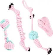 Rope Toys for Dogs | 4X Tough Chew Toys | Interactive Pull Game for Mental Stimulation and Teeth Cleaning, Training Activities for Medium and Small Breeds