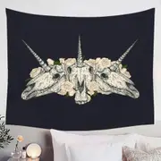 Cool and Scary Unicorn Skulls Tapestry