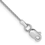 Avariah Solid 14K White Gold 1mm Parisian Wheat with Lobster Lock Anklet