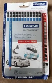 STAEDTLER MARS 100-HB LUMOGRAPH PENCIL HB Tin Box - Box of 12 New Sealed