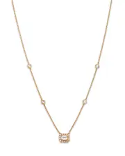 Bloomingdale's Fine Collection Diamond Emerald Cut Halo Pendant Necklace in 14K Yellow Gold, 0.60 tcw