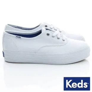 Keds TRIPLE 女款白色經典厚底帆布鞋-NO.KB5591