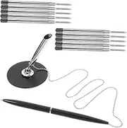 jojofuny 1 Set Rotating Signature Pen with Chain Design Ergonomic Desk Fixed Writing Accessory for Office Bank and Hotel Use Smooth Ink for Comfortable Writing Experience Refills Included