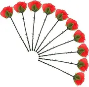 ibasenice 10pcs Folding Trick Rose Illusion Gimmick for Stage Party Home Shows Easy to Use Silk Flower Props for Entertaining for Halloween Birthdays