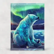 Polar Bear Glass Suncatcher/Photo Panel, 2 Options Choices