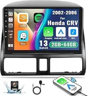 Android 13 Car Stereo for Honda CRV 2002 2003 2004 2005 2006,9" HD Touch Screen Car Radio in-Dash Navigation GPS Head Units with Bluetooth Phone Mirror Link WiFi FM/RDS SWC+Backup Camera&Mic