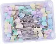 HEALSOPTHY 50pcs Colorful Flat Head Sewing Pins Assorted Craft Decoration Accessories for Dressmaking and DIY Projects for Quilting and Ornamentation