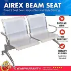 2 Seat Beam Chair Double Seating on Fixed Beam Visitor Chairs Steel with Arms