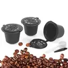 9Pcs Refillable Reuse Coffee Capsule Filters for Nespresso Machine (Black)