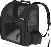 Cat Backpack with Breathable Mesh, Dog Backpack Carrier with Multi-Pockets, Cat