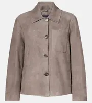 ['S Max Mara] 'S Max Mara Suede overshirt UK 14 grey