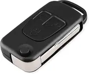 FLJKCT Car Key Shell 1/2/3/4 Button Flip Folding Car Remote Key Shell Auto Key Case,for Mercedes Benz SLK E113 A C E S W168 W124 W202 W203