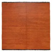 Vintage Hand Woven Carpet 6'4" x 6'6" Traditional Wool Kilim Rug